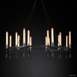 Fontanelle Modernist Glass Round Chandelier 58"