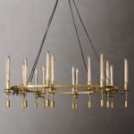 Fontanelle Modernist Glass Round Chandelier 58"