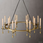 Fontanelle Modernist Glass Round Chandelier 58"
