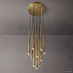 Aquitaine Conical Brass Round Chandelier 30"