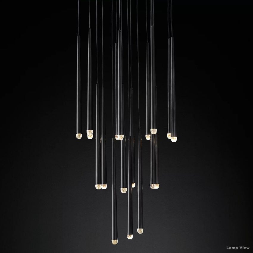Aquitaine Conical Brass Round Chandelier 30"
