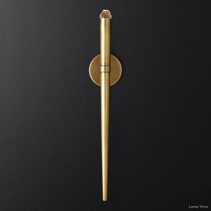 Aquitaine Conical Brass Torch Wall Sconce