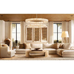 Rivage Lueur Alabaster Two-Tier Round Chandelier 60"