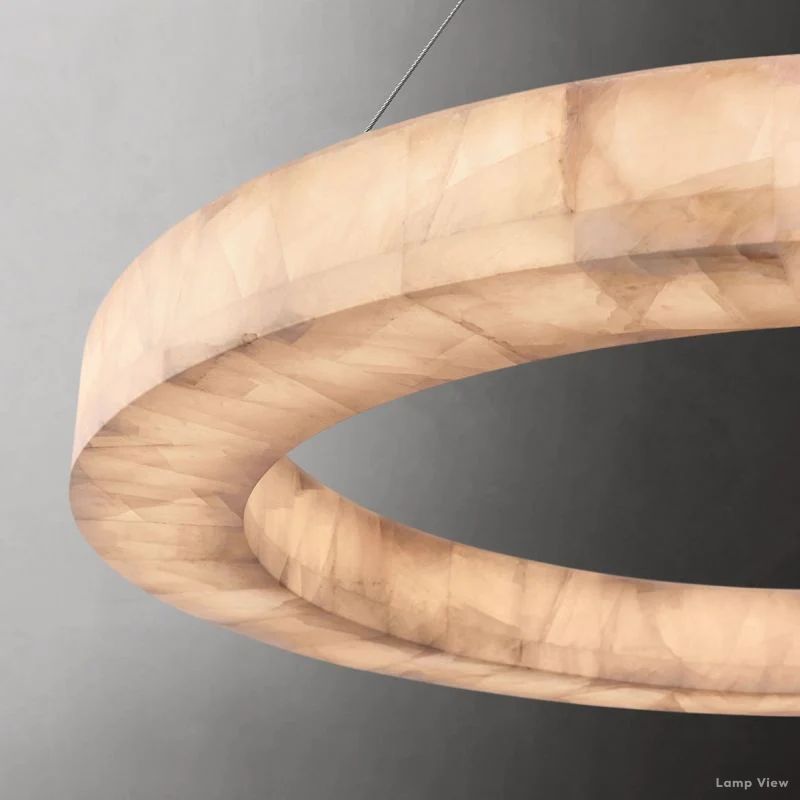 Rivage Lueur Alabaster Round Chandelier 31"