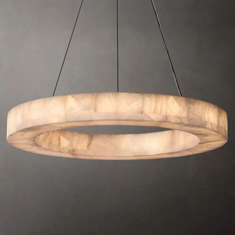 Rivage Lueur Alabaster Round Chandelier 31"