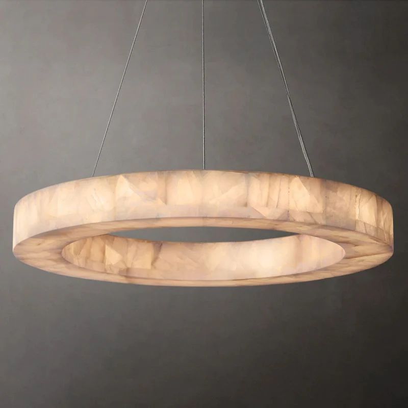 Rivage Lueur Alabaster Round Chandelier 31"