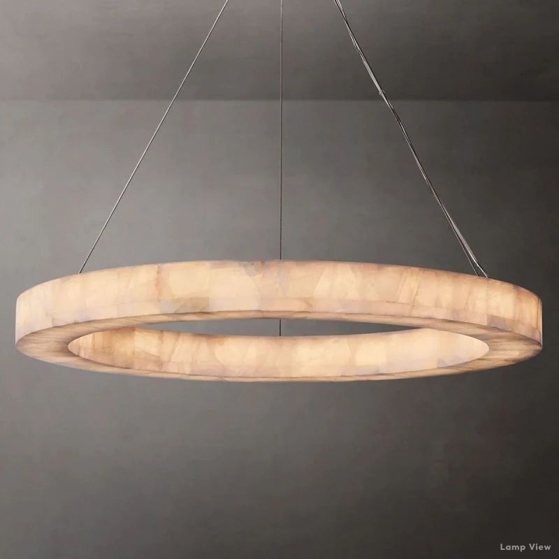 Rivage Lueur Alabaster Round Chandelier 40"