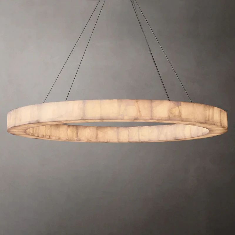 Rivage Lueur Alabaster Round Chandelier 60"
