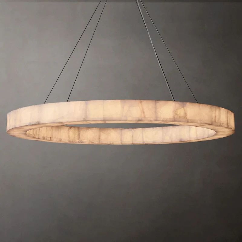 Rivage Lueur Alabaster Round Chandelier 60"