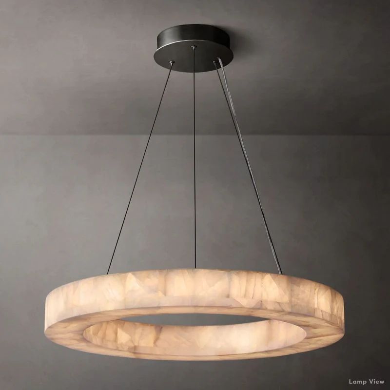 Rivage Lueur Alabaster Round Chandelier 31"