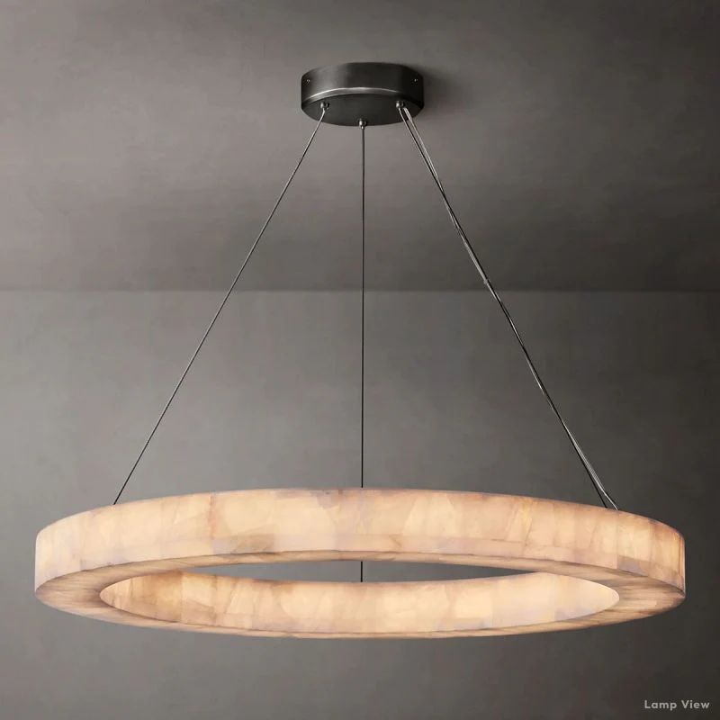 Rivage Lueur Alabaster Round Chandelier 40"