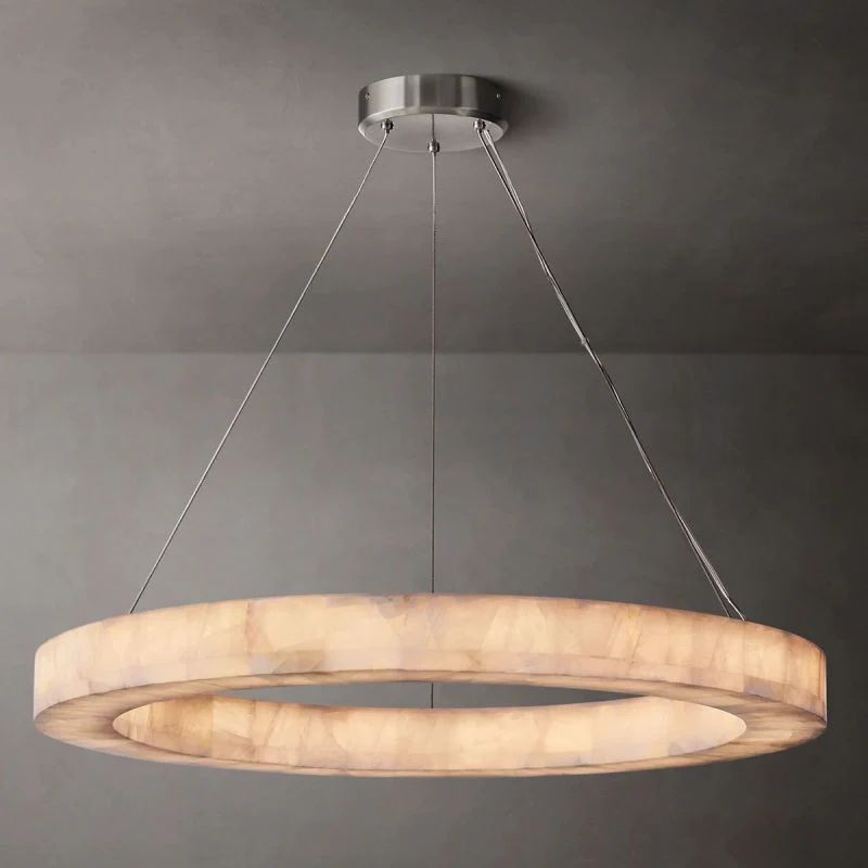 Rivage Lueur Alabaster Round Chandelier 40"