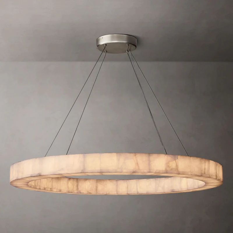 Rivage Lueur Alabaster Round Chandelier 60"