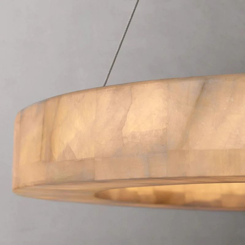Rivage Lueur Alabaster Round Chandelier 40"