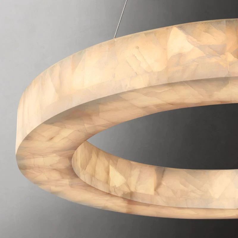 Rivage Lueur Alabaster Round Chandelier 40"