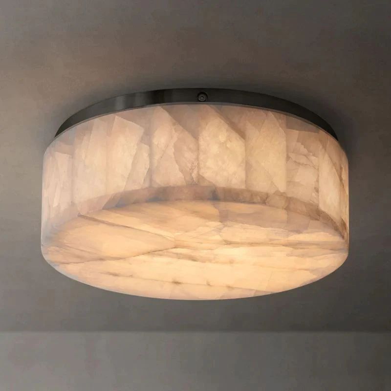 Rivage Lueur Alabaster Round Flush Mount