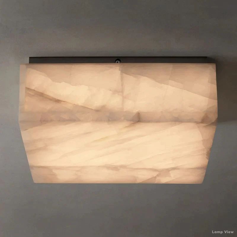 Rivage Lueur Alabaster Square Flush Mount