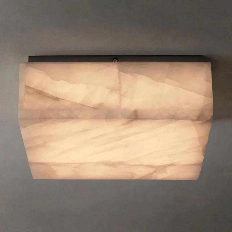 Rivage Lueur Alabaster Square Flush Mount