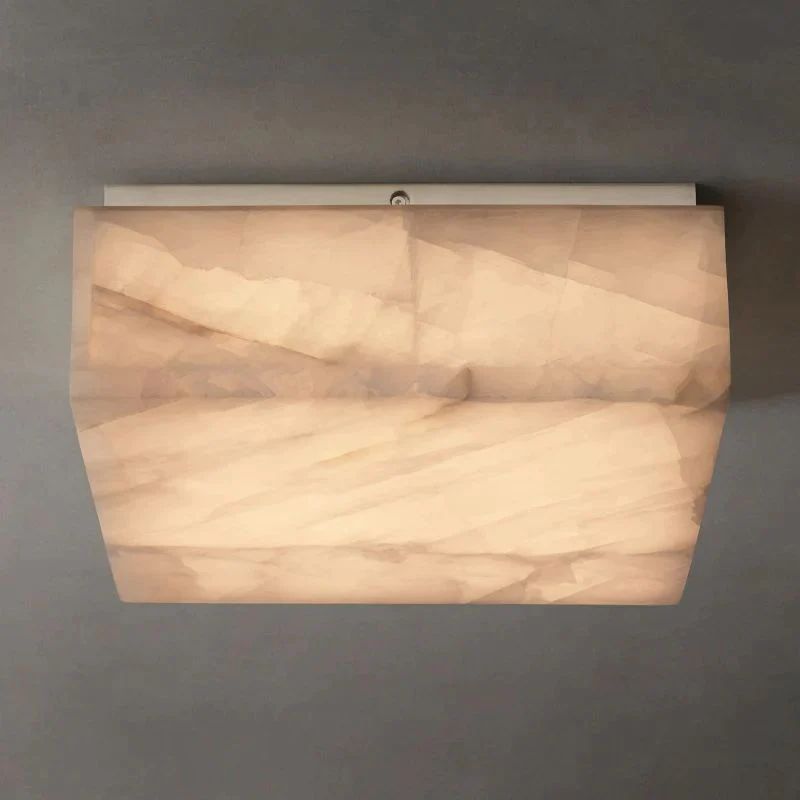 Rivage Lueur Alabaster Square Flush Mount