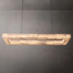 Rivage Lueur Alabaster Rectangular Chandelier 54"