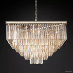 Odeon Layered Crystal Square Chandelier 34"