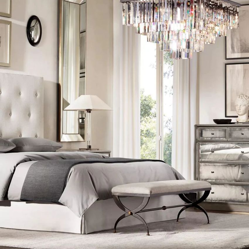 Odeon Layered Crystal Square Chandelier 34"