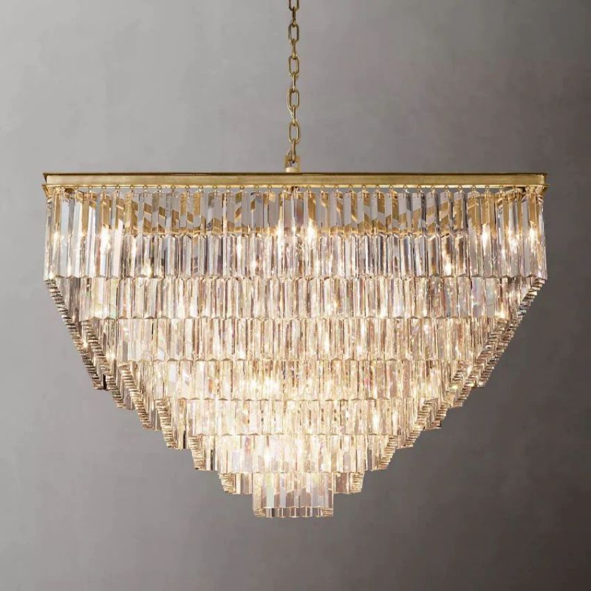 Odeon Layered Crystal Square Chandelier 47"