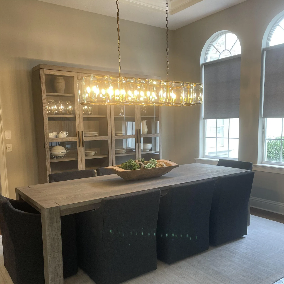 Harlow Chiseled Crystal Rectangle Chandelier 74"