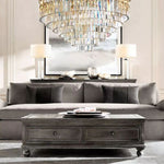 Odeon Layered Crystal Round Chandelier 44"