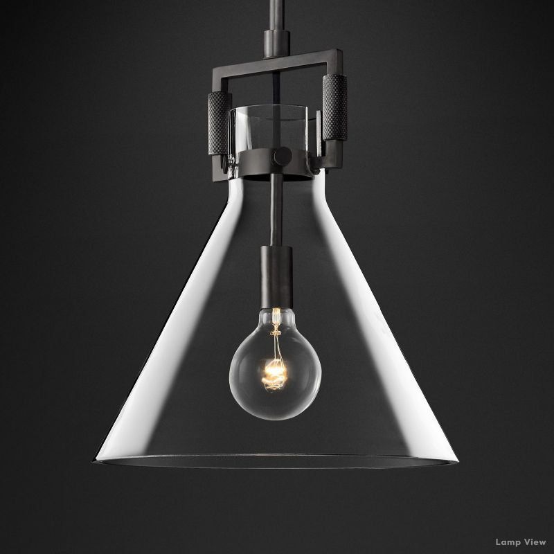 Machinist Glass Funnel Pendant Light