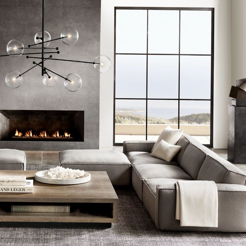 Callene Offset Globe Eight-Arm Chandelier 79"