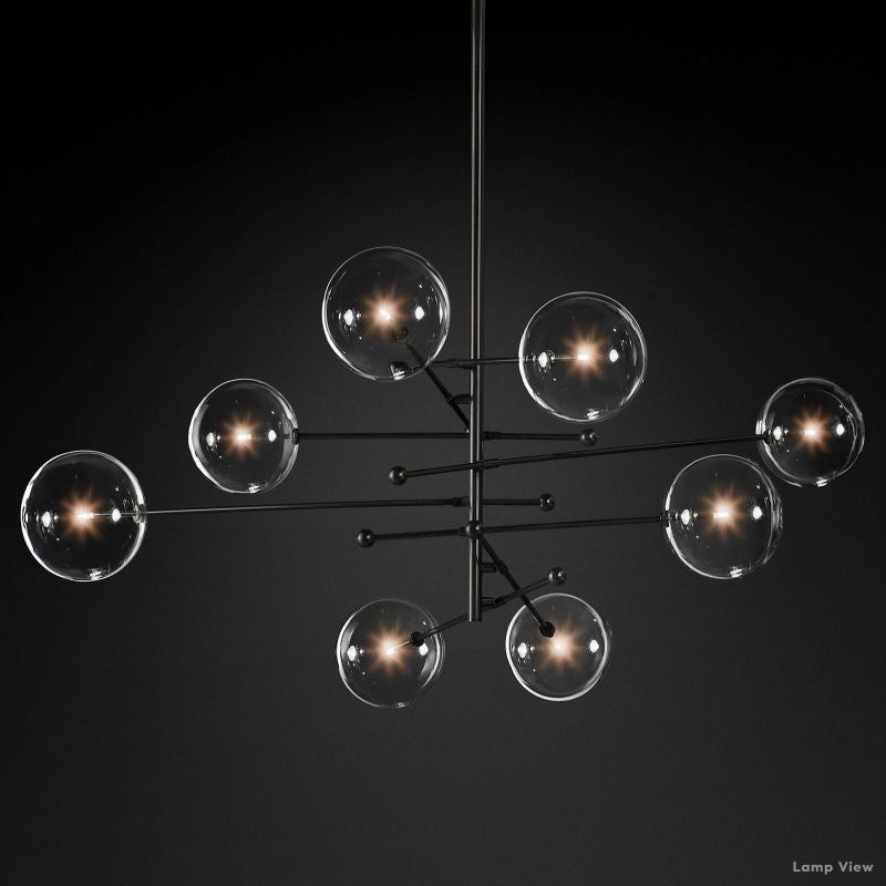 Callene Offset Globe Eight-Arm Chandelier 79"