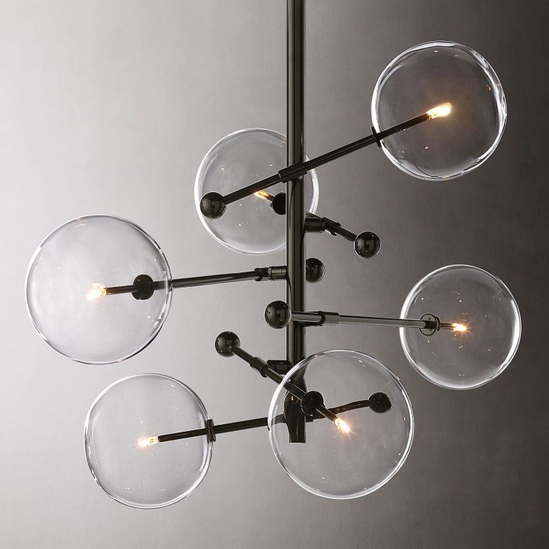 Callene Offset Globe Six-Arm Chandelier 40"