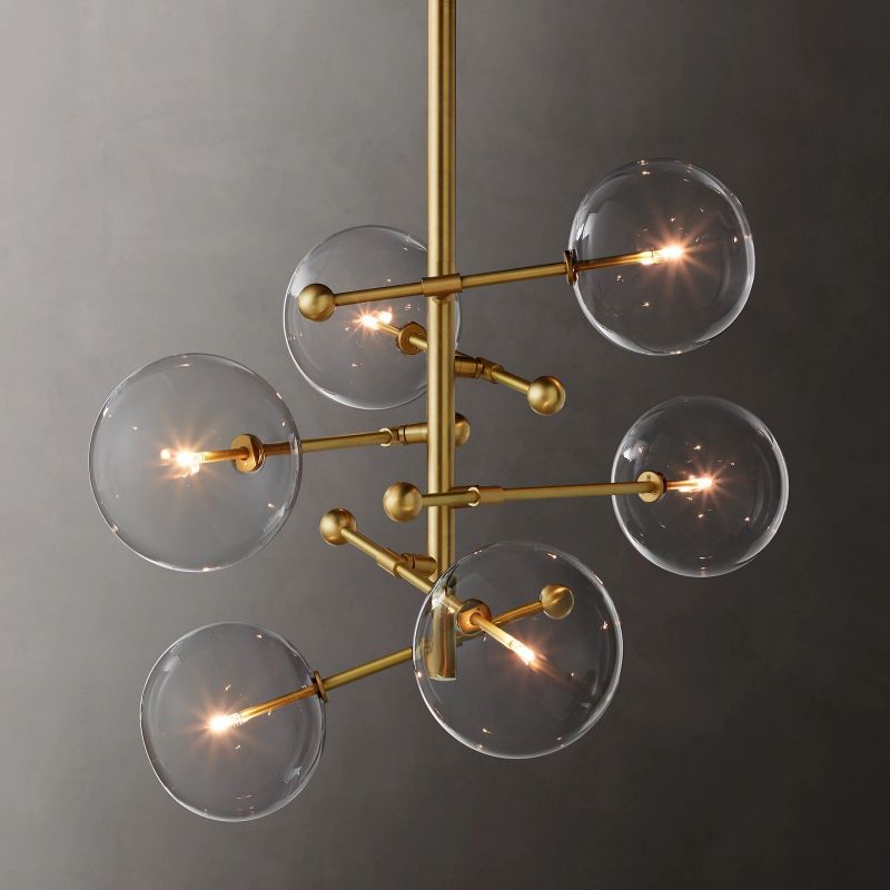 Callene Offset Globe Six-Arm Chandelier 40"