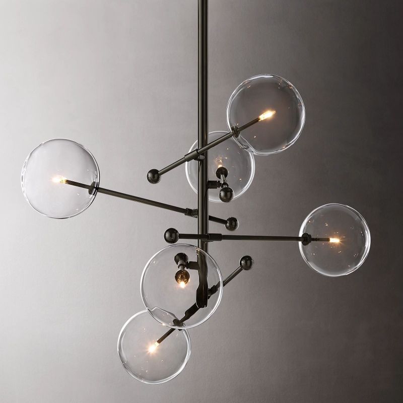 Callene Offset Globe Six-Arm Chandelier 40"