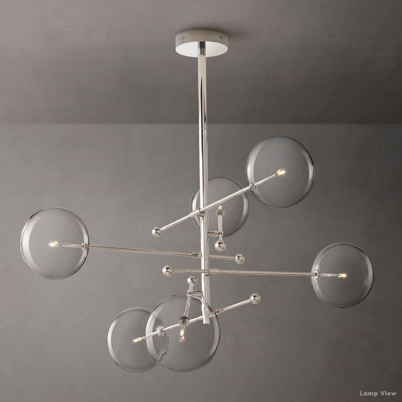 Callene Offset Globe Six-Arm Chandelier 55"