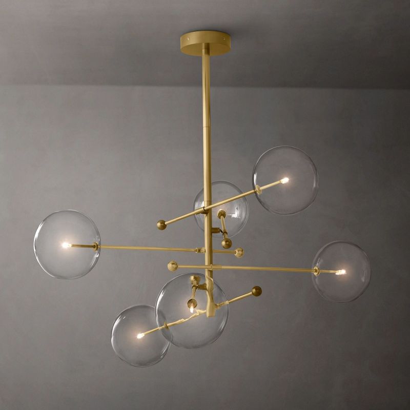 Callene Offset Globe Six-Arm Chandelier 55"