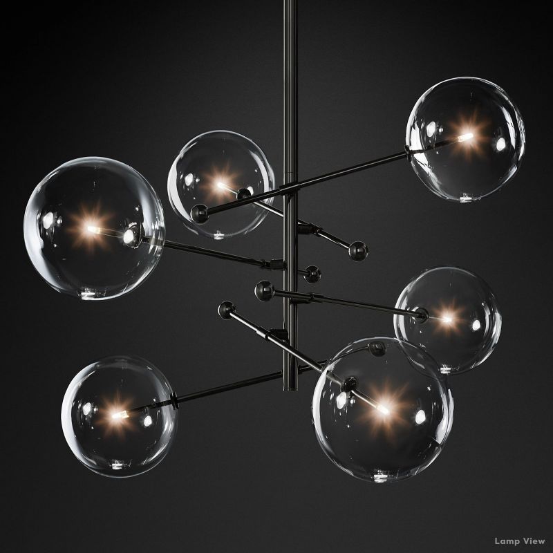 Callene Offset Globe Six-Arm Chandelier 55"