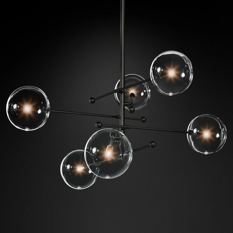 Callene Offset Globe Six-Arm Chandelier 55"