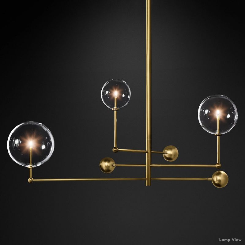Callene Offset Globe Three-Arm Chandelier 46"