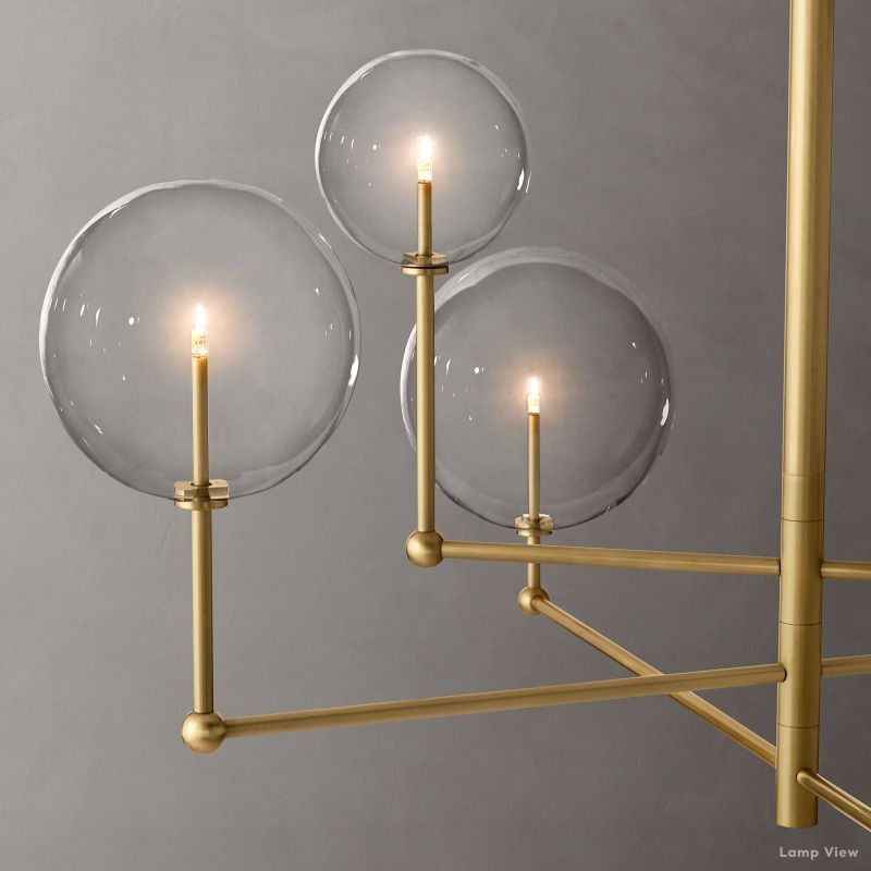 Callene Offset Globe Three-Arm Chandelier 46"