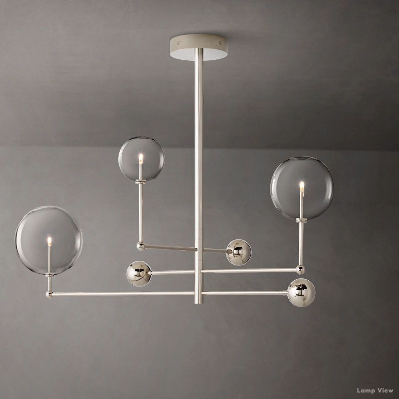 Callene Offset Globe Three-Arm Chandelier 46"