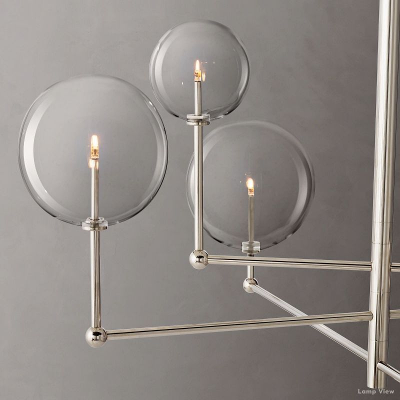 Callene Offset Globe Three-Arm Chandelier 46"