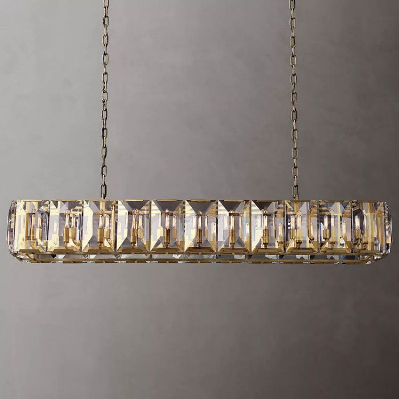Harlow Chiseled Crystal Rectangle Chandelier 74"