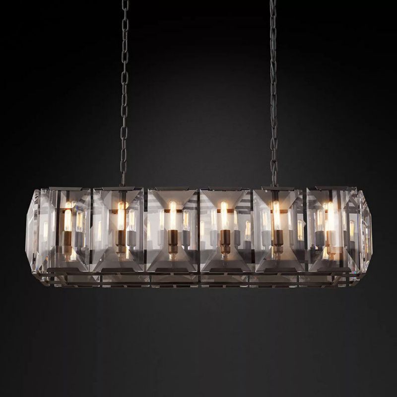 Harlow Chiseled Crystal Rectangle Chandelier 42"