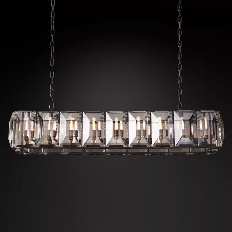 Harlow Chiseled Crystal Rectangle Chandelier 62"