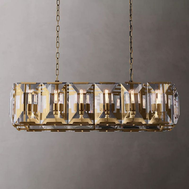Harlow Chiseled Crystal Rectangle Chandelier 42"