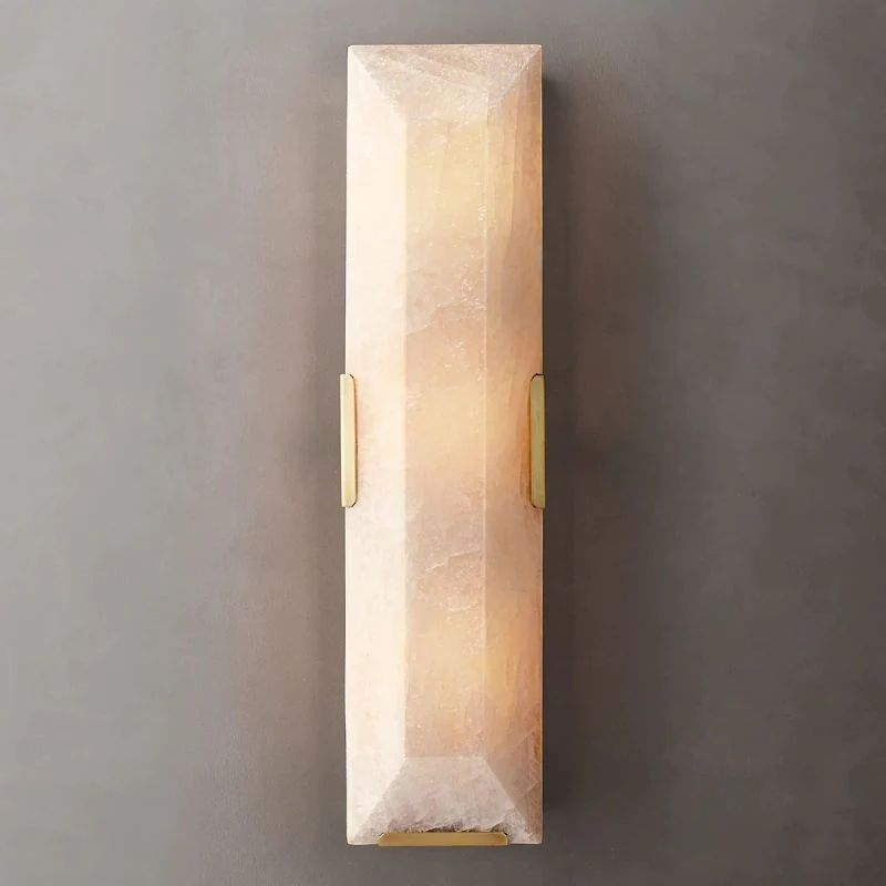 Harlow Mitered Calcite Linear Wall Sconce