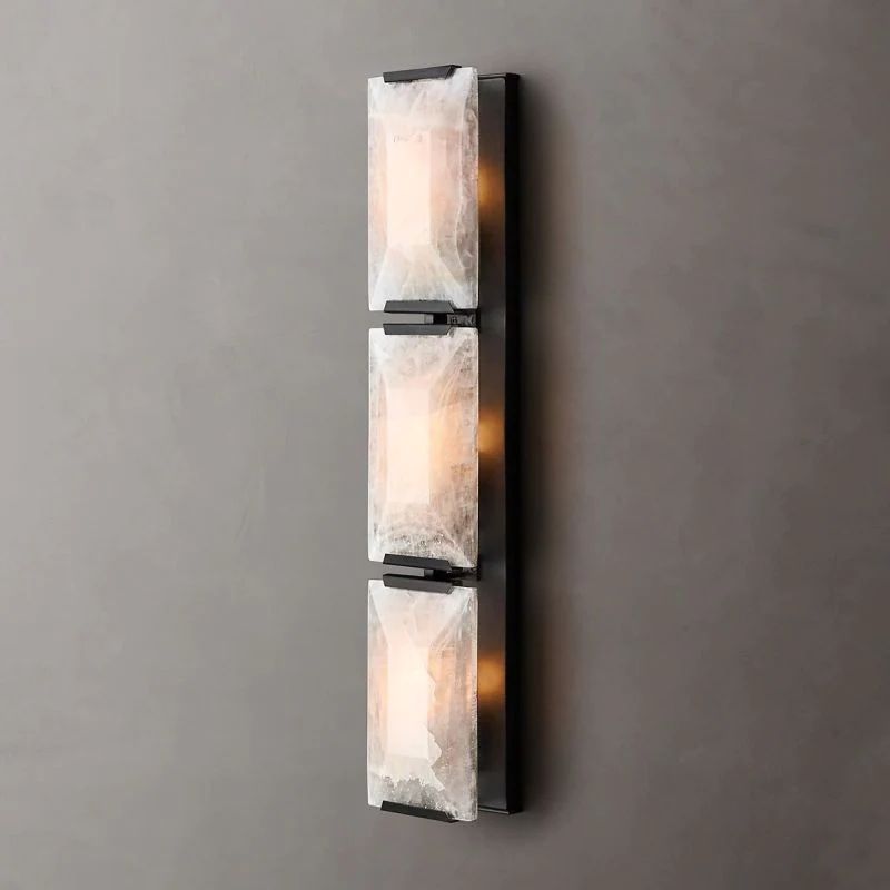 Harlow Chiseled Calcite Triple Wall Sconce