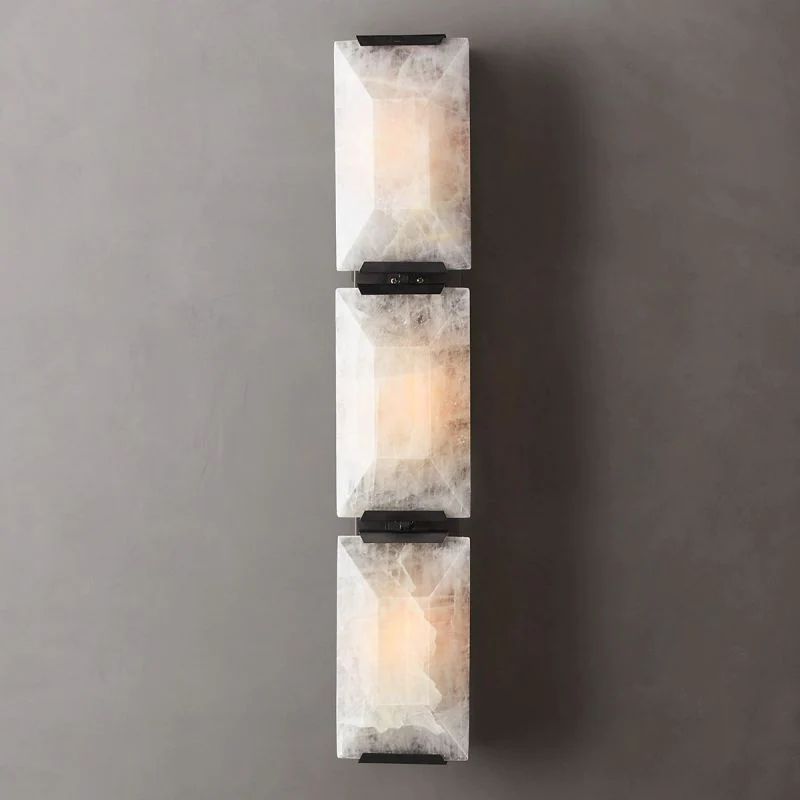 Harlow Chiseled Calcite Triple Wall Sconce